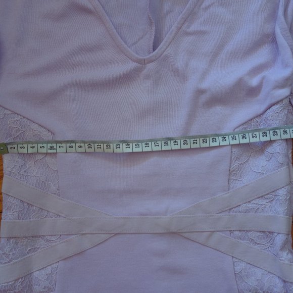 French Connection Lilac Purple Bandage Bodycon Lace Sided Cocktail Dress Size 0 - Picture 11 of 14